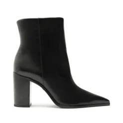 Mikki Block Leather Boot in Black