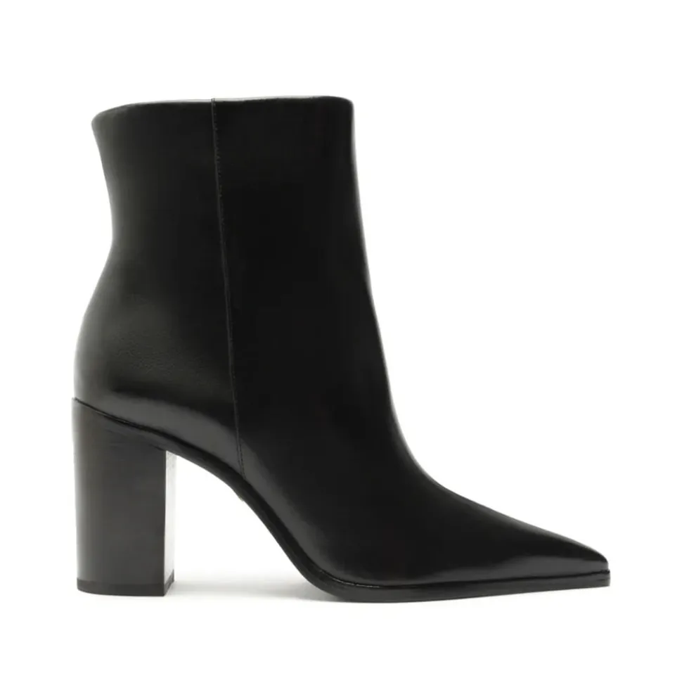 Mikki Block Leather Boot in Black