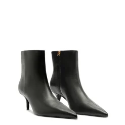 Mikki Mid Leather Bootie in Black