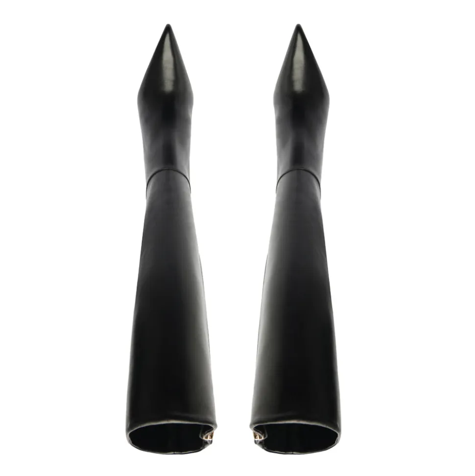 Mikki Up Leather Boot in Black