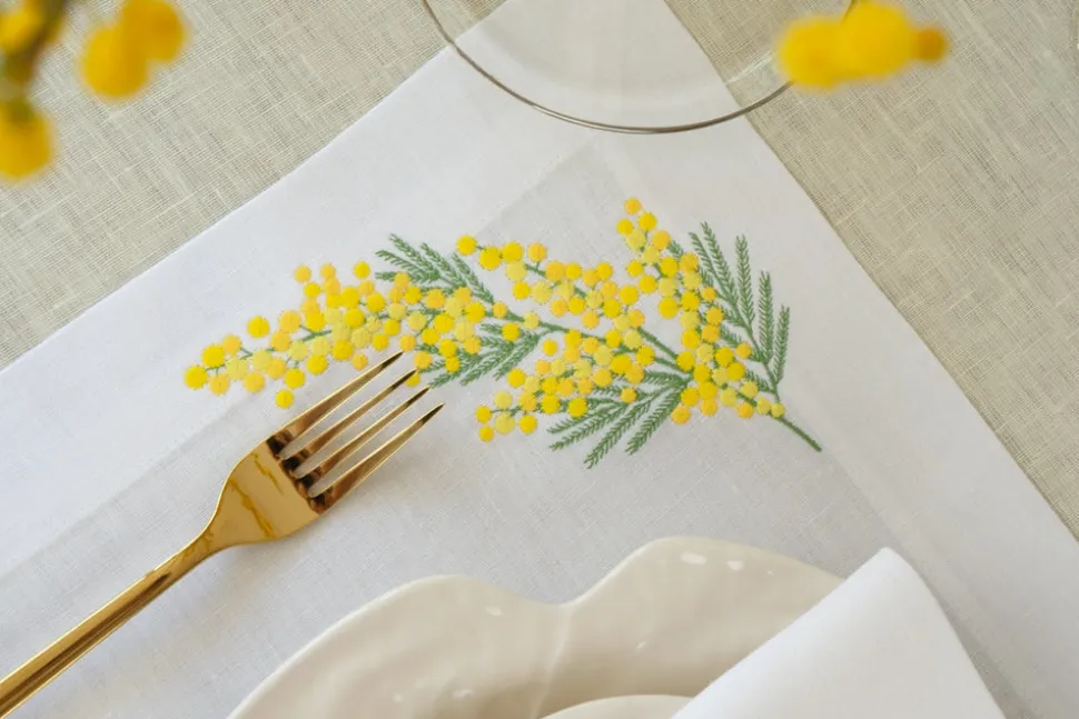 Mimosa Napkin and Placemat, Set of 2