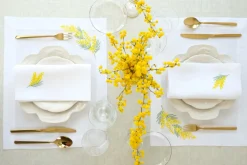 Mimosa Napkin and Placemat, Set of 2
