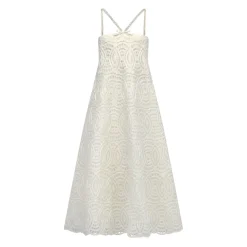 Mina Dress in Ivory Raffia Lace
