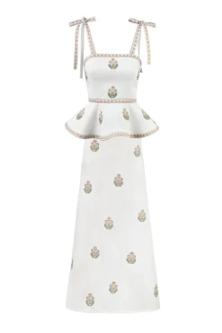 Mina Skirt in Ivory & Pink