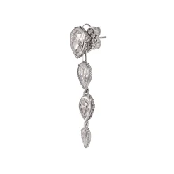Mini Dew Drop Earrings: White Gold