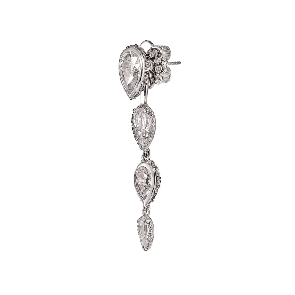 Mini Dew Drop Earrings: White Gold