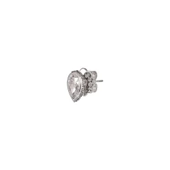 Mini Dew Drop Earrings: White Gold