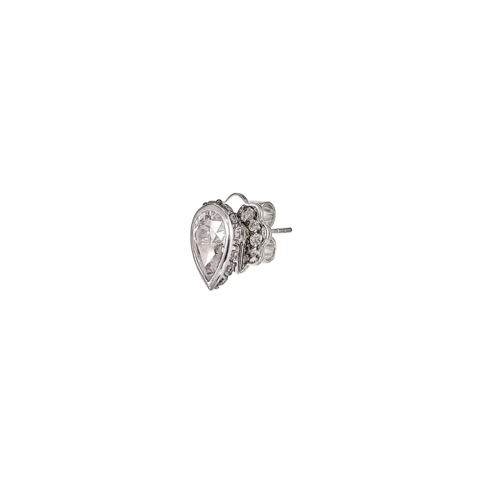 Mini Dew Drop Earrings: White Gold