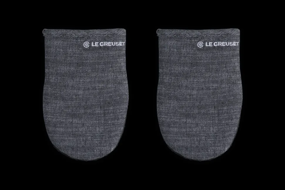 Mini Oven Mitts 8" in Noir, Set of 2