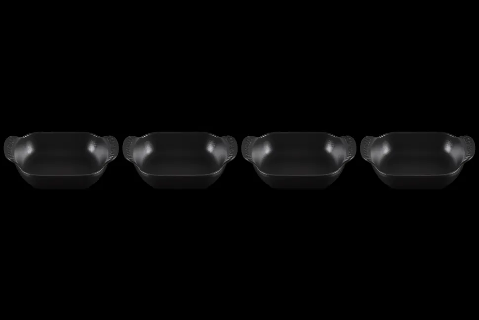 Mini Rectangular Baker 1/3 QT in Matte Black, Set of 4