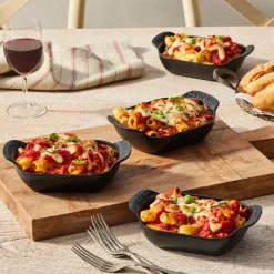 Mini Rectangular Baker 1/3 QT in Matte Black, Set of 4