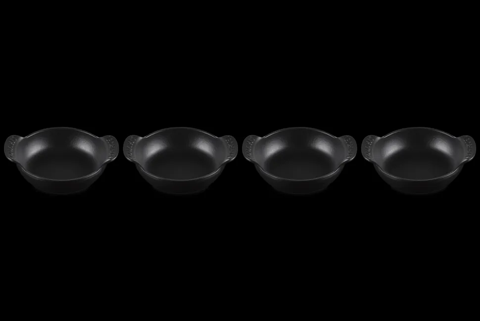 Mini Round Braiser Base 1/3 QT in Matte Black, Set of 4