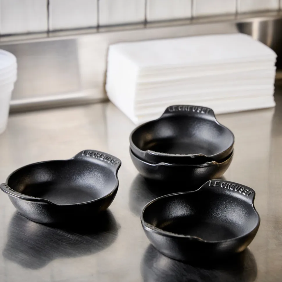 Mini Round Braiser Base 1/3 QT in Matte Black, Set of 4