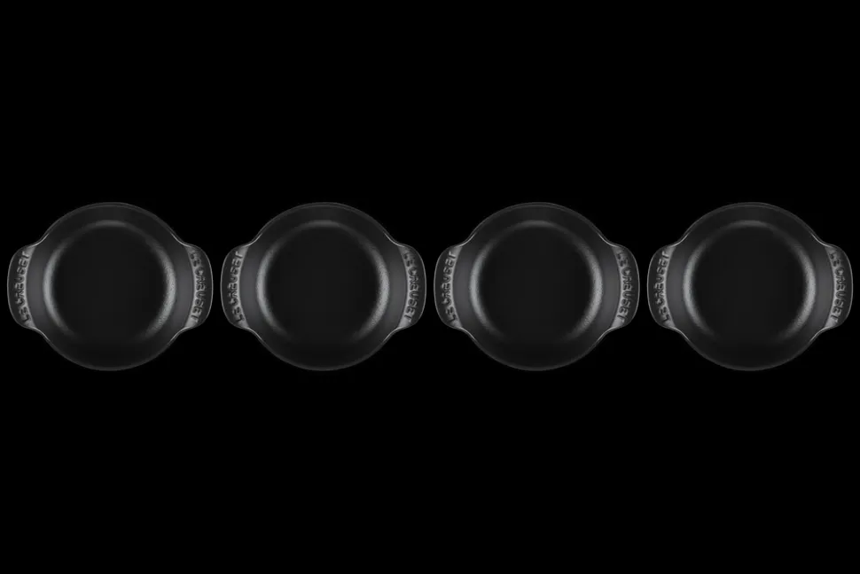 Mini Round Braiser Base 1/3 QT in Matte Black, Set of 4
