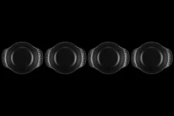 Mini Round Cocotte Base 1/3 QT in Matte Black, Set of 4