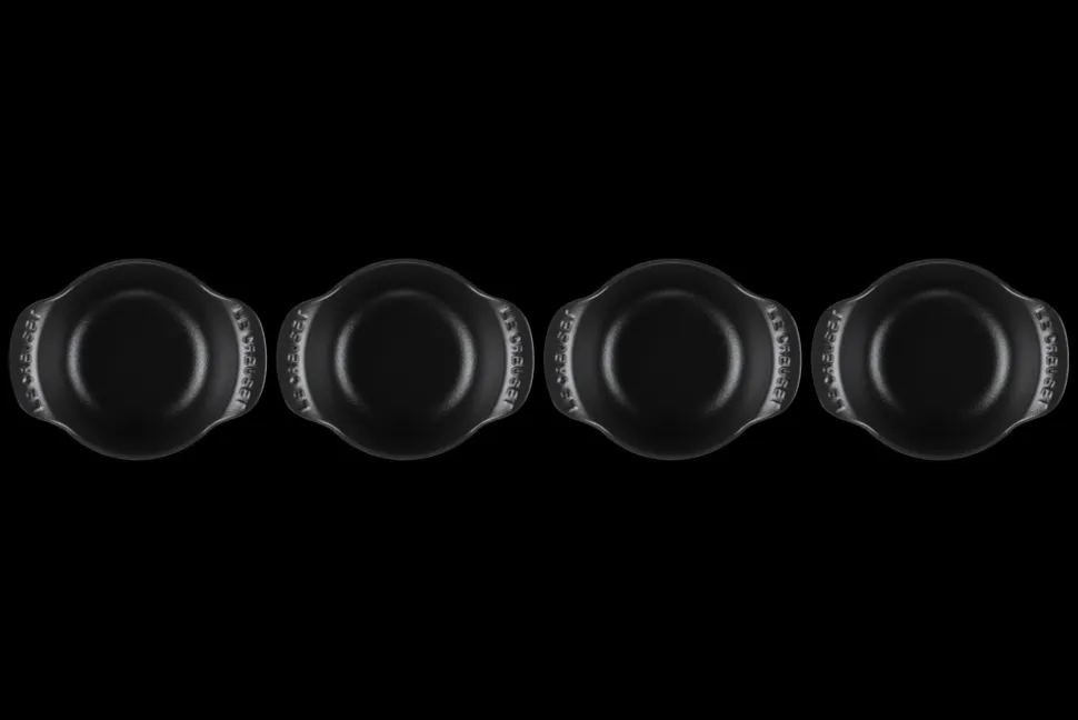 Mini Round Cocotte Base 1/3 QT in Matte Black, Set of 4