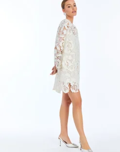 Mira Lace Mini Dress in Ivory