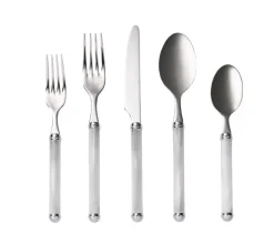 Mirage 5-Piece Place Setting in White & Silver