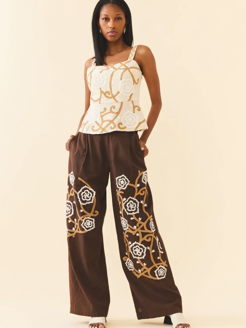 Miranda Top in Khaki Garden