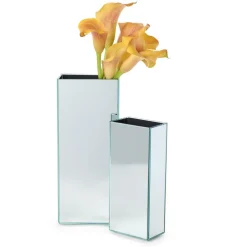 Mirrored Square Vases, Set of 2