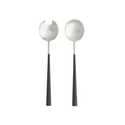 Mito Collection Salad Serving Set in Brushed Black Cable, Set of 2