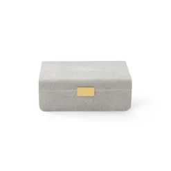Modern Shagreen Large Jewelry Box, Dove