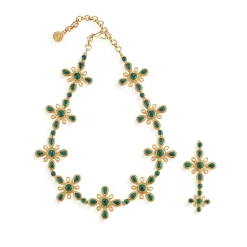 Monique Gem Convertible Necklace in Malachite