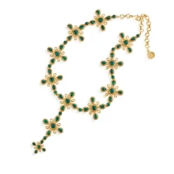 Monique Gem Convertible Necklace in Malachite