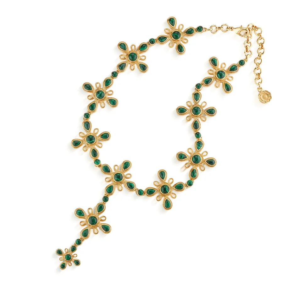 Monique Gem Convertible Necklace in Malachite