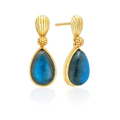 Monique Gem Post Earrings in Blue Labradorite