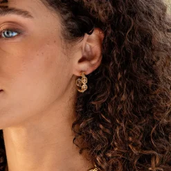 Monique Hoop Earrings in Gold & Cubic Zirconia