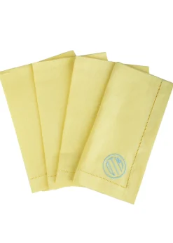 Monogram Dinner Napkin In Canary, Set of 4