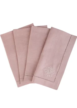 Monogram Dinner Napkin In Blush, Set of 4