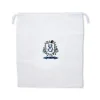 Monogram Linen Laundry Bag with Embroidered Bespoke Art