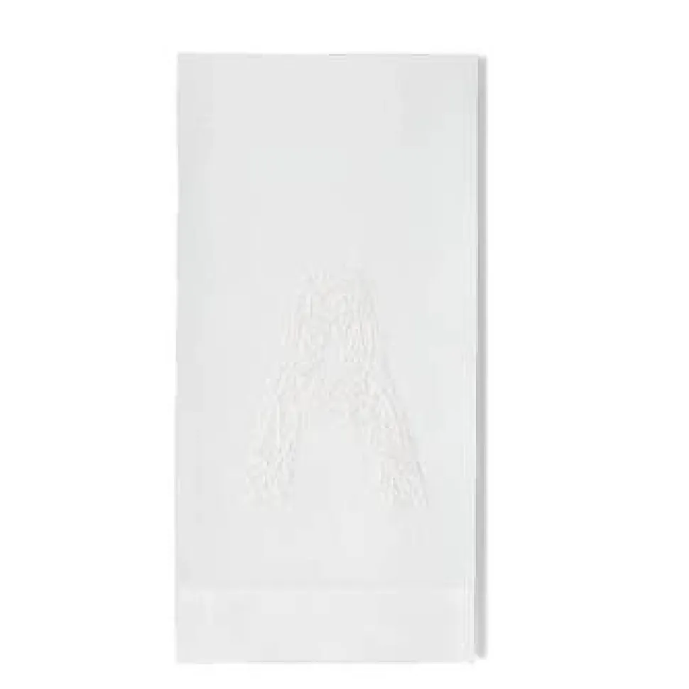 Monogram Twig Hand Towel in White
