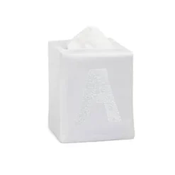 Monogram Twig Tissue Box in White