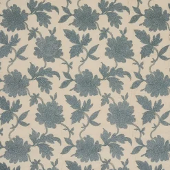 Moon Garden Embroidery Fabric in Blue