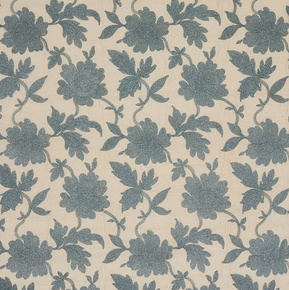 Moon Garden Embroidery Fabric in Blue