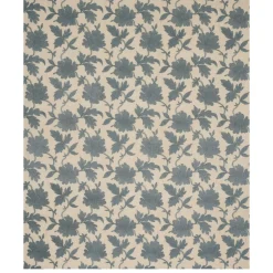 Moon Garden Embroidery Fabric in Blue