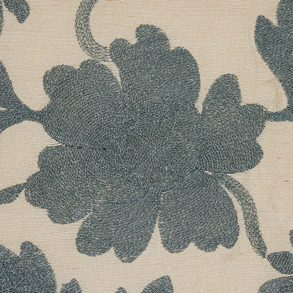 Moon Garden Embroidery Fabric in Blue
