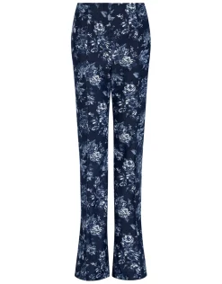 Morgan Denim Trouser in Floral Navy