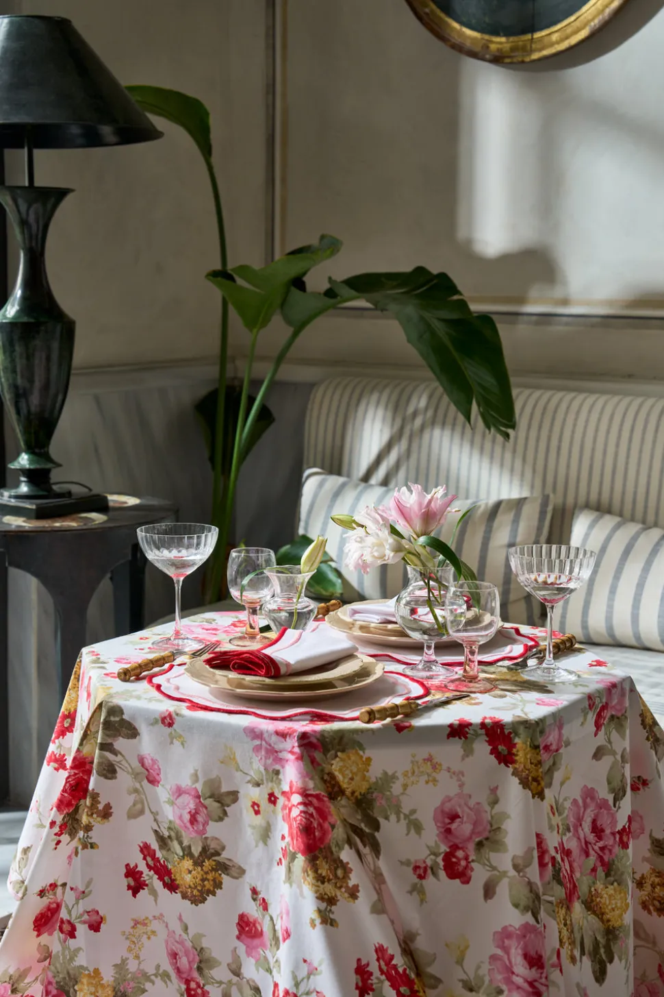 Morgan Placemat and Napkin Set in Pink