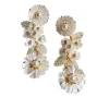 Mother of Pearl and Flowers and Pearl Earrings