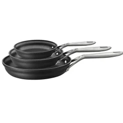 Motion Hard-Anodized Nonstick Fry Pan in Grey, Set of 3