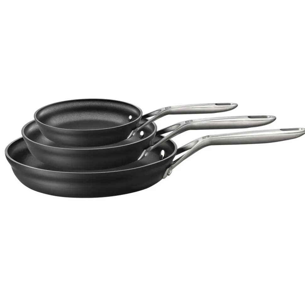 Motion Hard-Anodized Nonstick Fry Pan in Grey, Set of 3