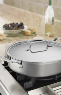 MultiClad Pro Triple Ply Stainless Cookware 5.5 Qt. Casserole with Cover in Stainless Steel