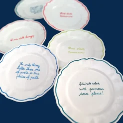 My Cooking is So Good, That Even the Smoke Alarm Cheers Me On! Scalloped Plate, Set of 6