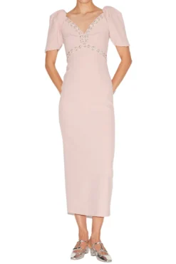 Myrna Dress Pink Embellished Crepe