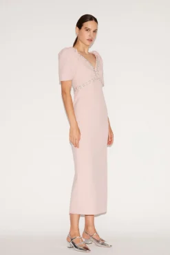 Myrna Dress Pink Embellished Crepe
