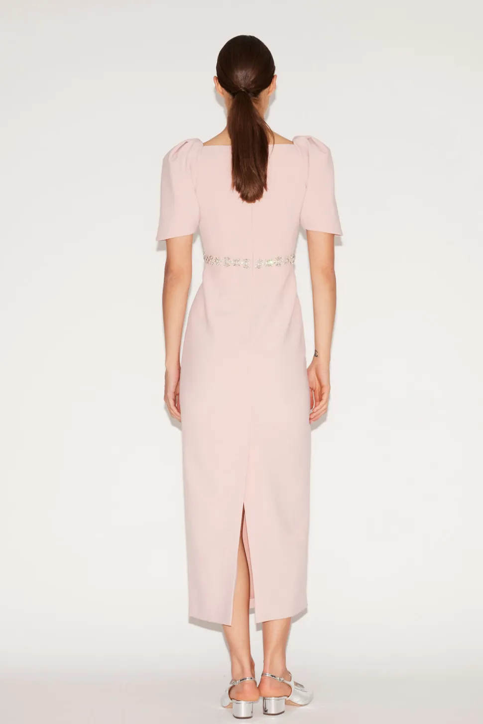 Myrna Dress Pink Embellished Crepe